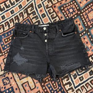 🌿 3 for $12 | Topshop Moto Distressed Black Shorts